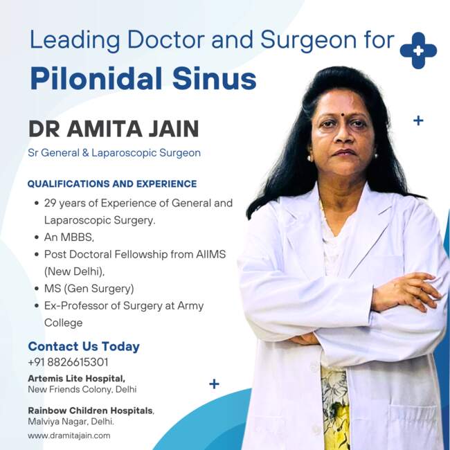 Dr Amita Jain doctor for Pilonidal Sinus Banners